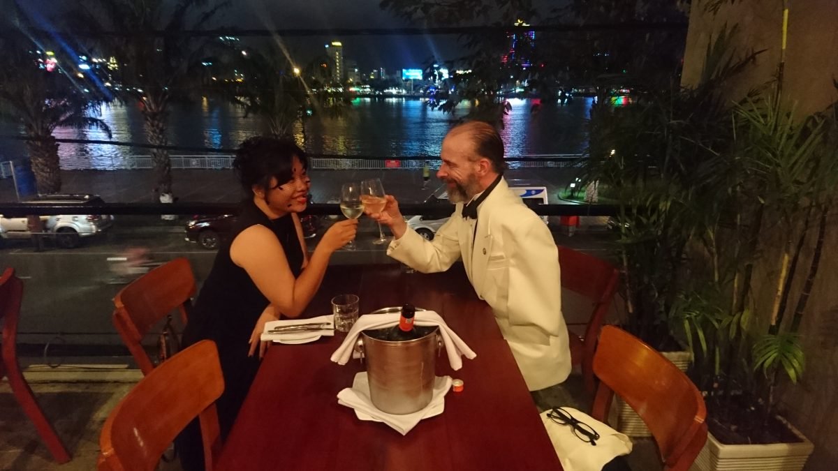Dinner at the Waterfront Restaurant & Bar with a view over the Han River, Da Nang