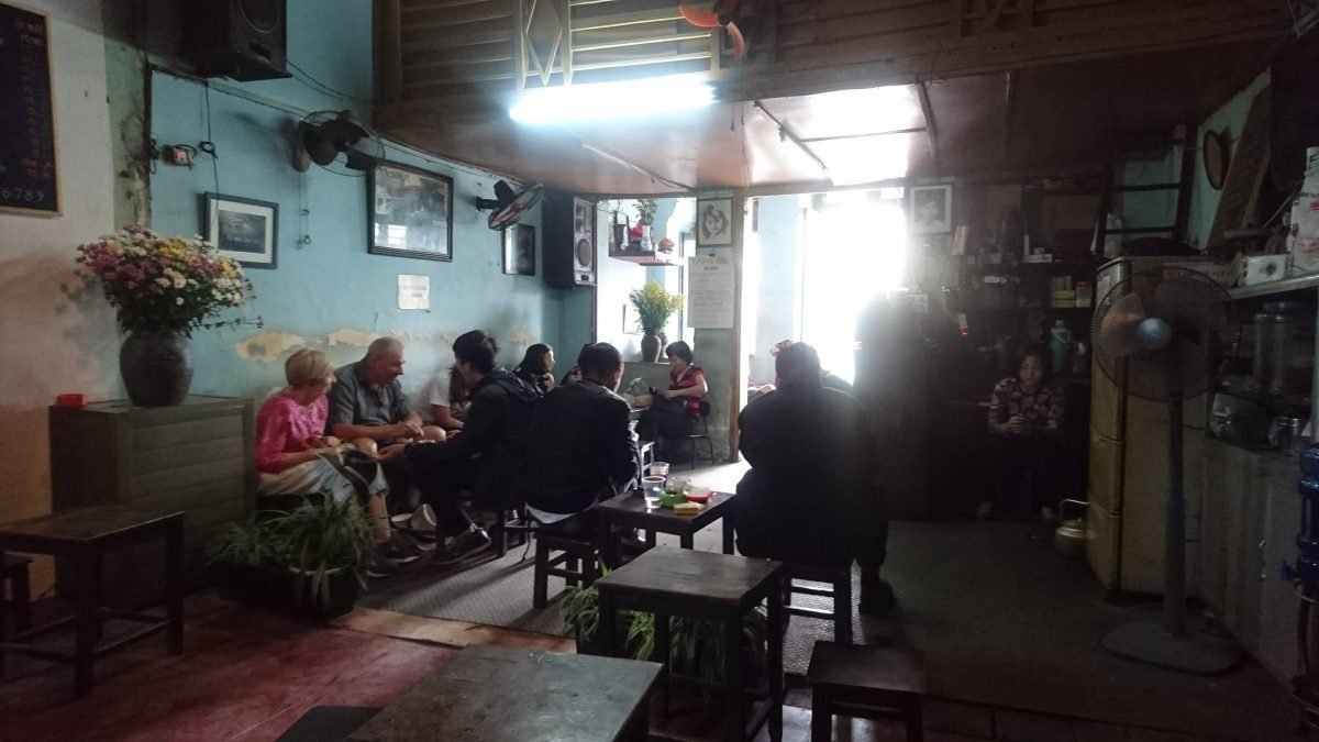Cafe Dinh is a cafe that serves traditional Vietnamese food and drink. It looks out over the Hoan Kiem Lake in the centre of the old town Hanoi
