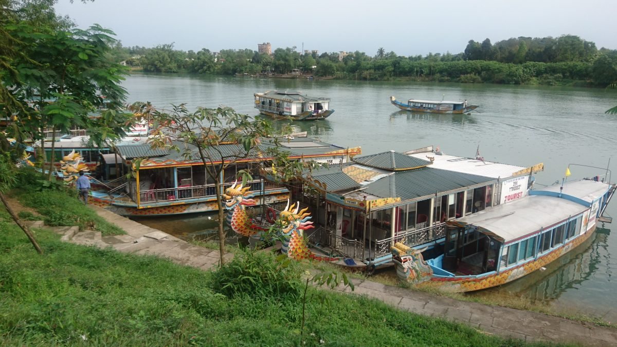 Song Huong or the 'Perfume River', flows though the city of Hue
